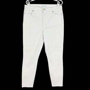 Ann Taylor Loft Women's Stretch High Rise Skinny White Denim Jeans Size 6